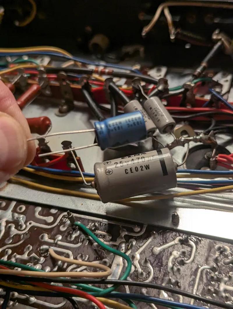Radial capacitor next to an axial