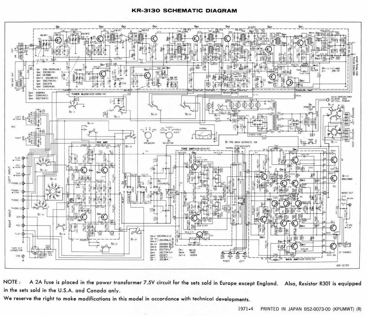 Kenwood KR3130 Schematic