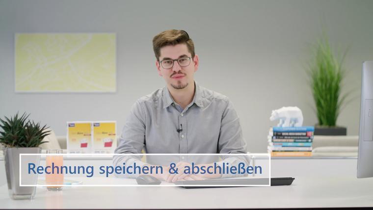 MeinBüro Servicevideo Rechnung Speichern und Abschließen
