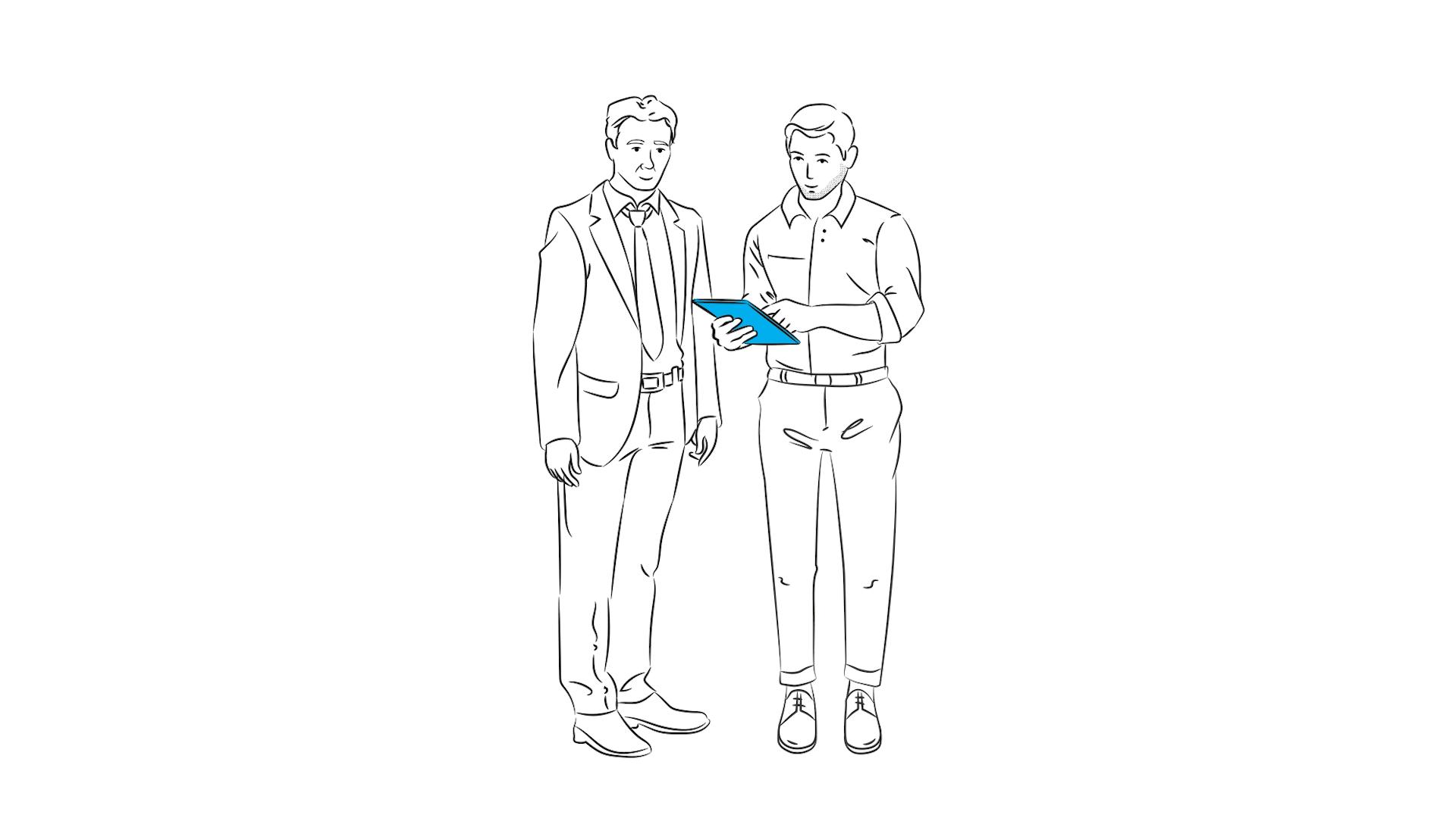 Legetrick Erklärvideo mit ausgeschnittenen Grafiken, die von Hand auf neutralen Hintergrund gelegt werden
