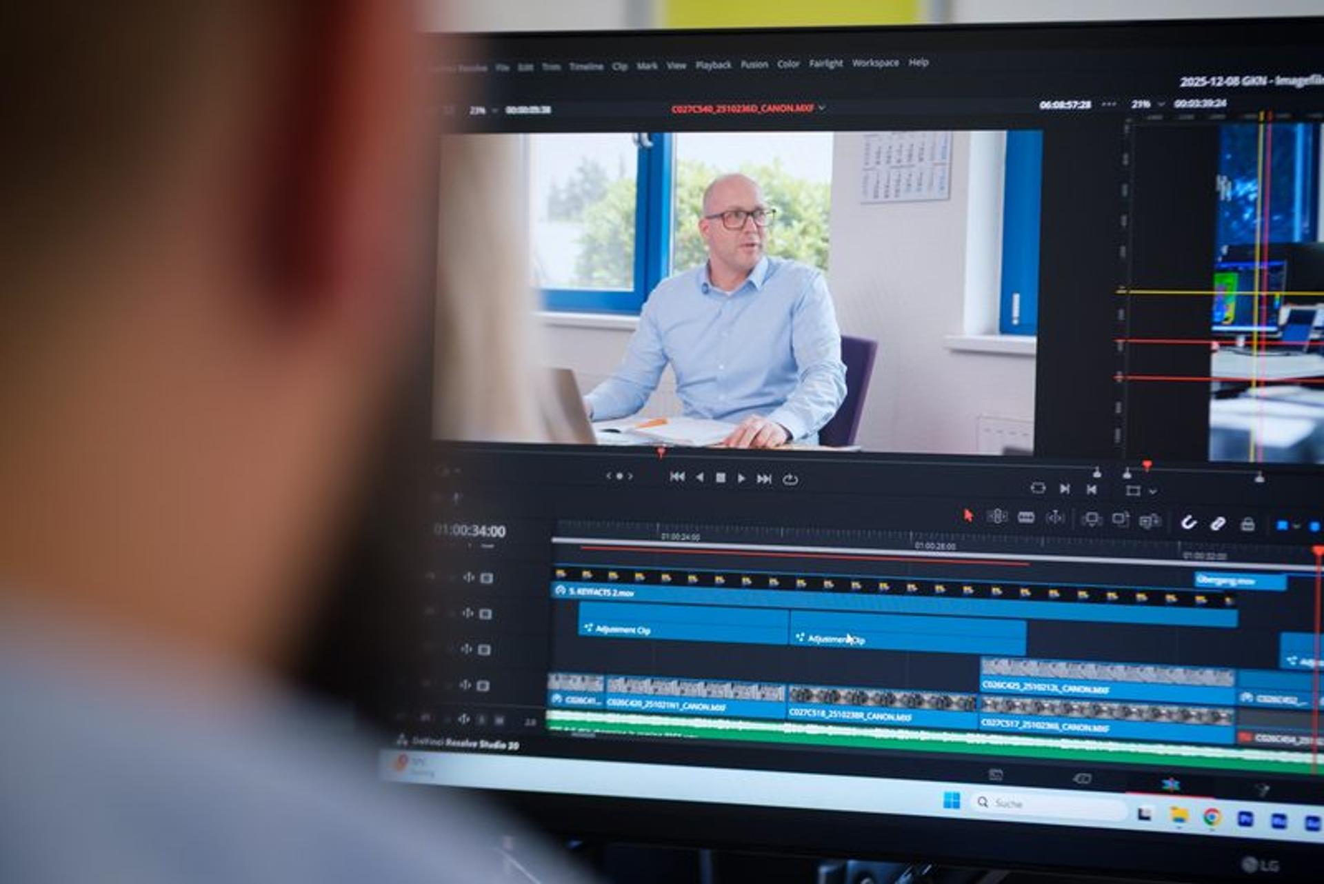 FIUMU Editor beim Schnitt eines Testimonial Videos in DaVinci Resolve