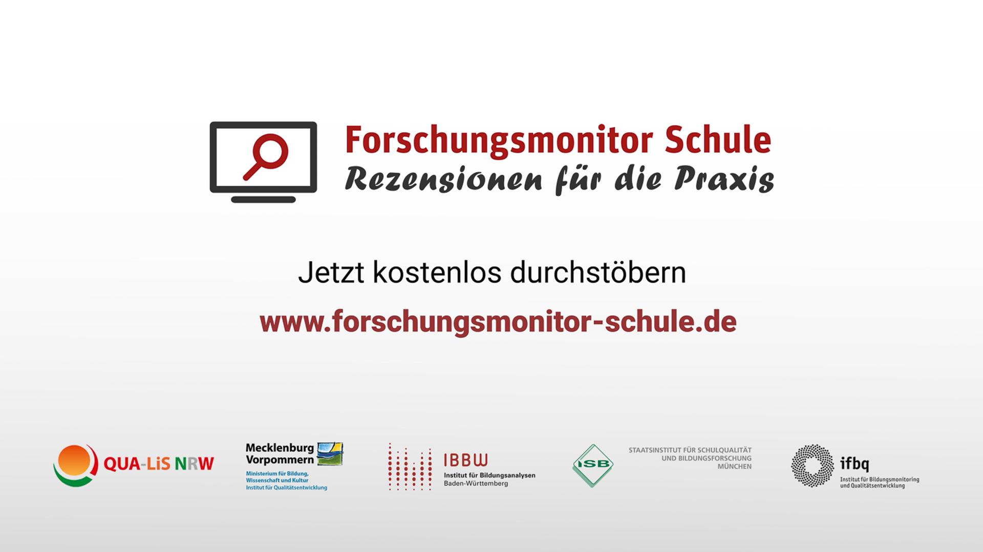 QUA-LiS NRW | Erklärvideo | Forschungsmonitor Schule – Bild 1
