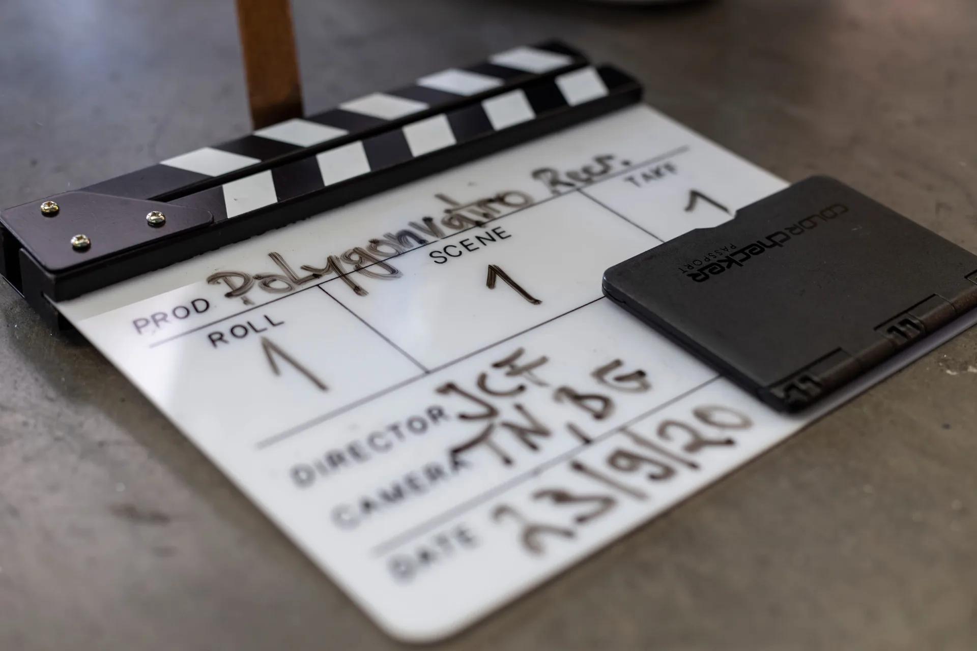FIUMU Filmklappe am Drehtag