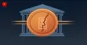 Bitcoin squeezed in a tight range in front of a cracked Fed building