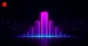 Glowing neon bar-chart columns of varying height against a neural-network backdrop — cover for the Qwen3.8 Max vs Kimi K3 vs Claude Opus 4.8 benchmark news