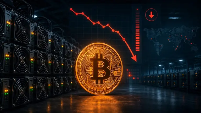 News cover: Bitcoin Mining Difficulty Drops 10% as Miners Operate at a Loss