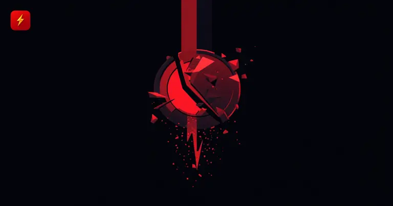 Shattered red coin breaking into falling fragments — cover for the ElizaOS token's collapse to a record low