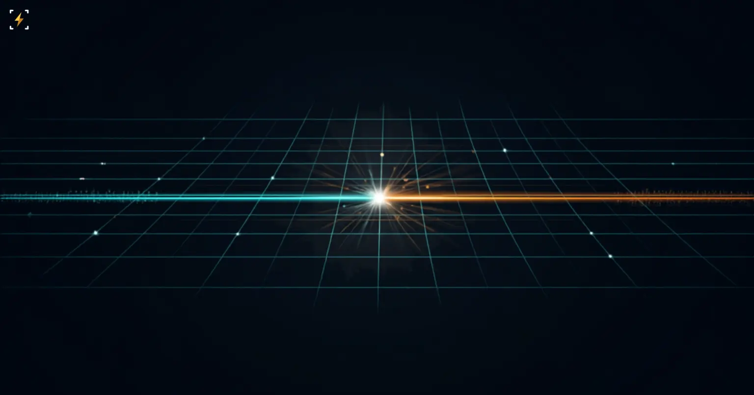 Two glowing routes, teal and orange, converging in a bright burst over a perspective city grid, symbolizing two robotaxi fleets expanding at once