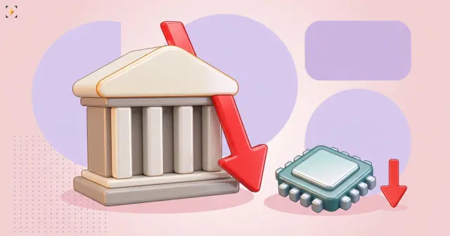 The financier fell nine times as far as the chip maker