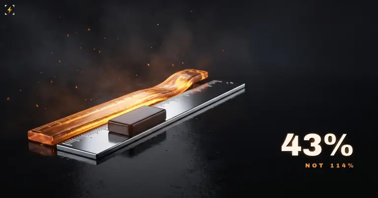 A rigid steel ruler with a molten amber ruler sagging on top of it