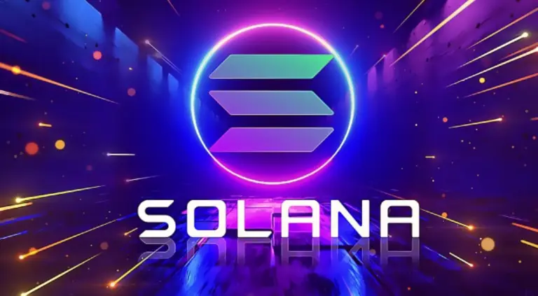Иконка сети, расходящейся на две ветви — обложка статьи об истории Solana