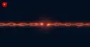 A broken glowing chain symbolizes the bitcoin network split caused by the BIP-110 fork