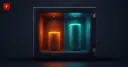 Flat vector illustration of an open bank vault with two glowing coin stacks of different heights, symbolizing JPMorgan growing its Bitcoin and Ether ETF positions at different rates