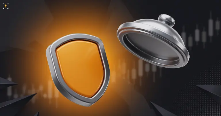 Amber shield in a steel rim beside a heavy round steel lid