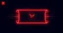 A glowing red bond certificate scroll with a clock face at its center and speed streaks radiating outward, symbolizing near-instant settlement of a financial document