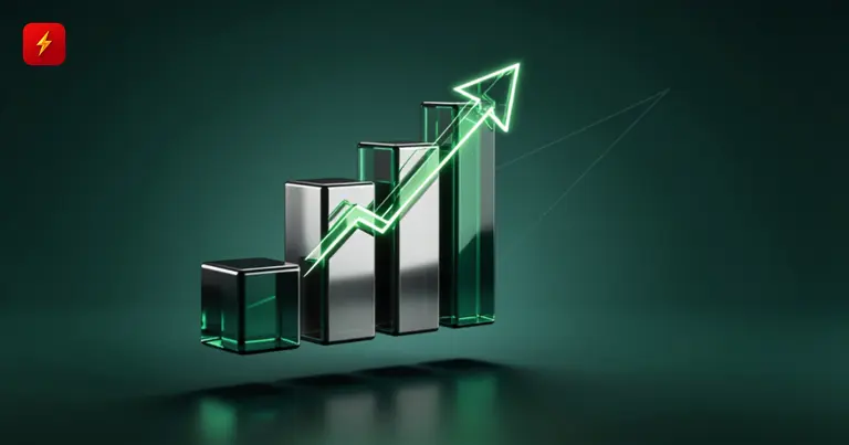 A rising bar chart symbolizes broad gains across the top 10 altcoins over 24 hours