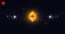 A large glowing diamond-shaped hub with two smaller satellite shapes amid a starfield of particles — cover for the Ethereum 70% RWA deposits DeFi news