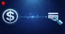 A stablecoin token being passed to a robotic hand holding a card, symbolizing PayPal's agentic payments push