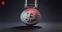 A seal presses down on a Bitcoin coin, symbolizing South Korea's new crypto tax