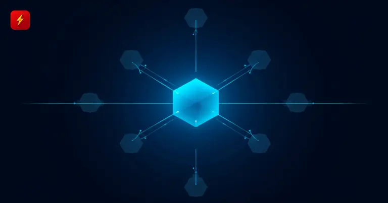 Abstract network of nodes connected to a central blockchain hub — cover for Circle's Arc validators news