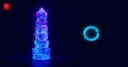 A tapering crystal tower next to a glowing circular buyback arrow, symbolizing slowing treasury growth and rising share repurchases