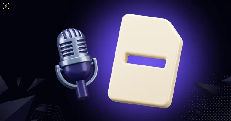 Studio microphone beside a blank sheet with a line cut out of it