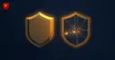 Two golden shields — one solid, one cracked — symbolizing a licensed provider and an impersonator