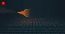 Glowing scanning beam sweeping over a field of code blocks with red finding markers — cover for the Bitcoin AI security audit news