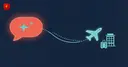 An AI chat assistant plots a business trip from conversation to a plane and a hotel