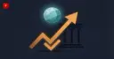 A rising arrow toward a crystal ball in front of a regulator building symbolizes Binance.US's bet on prediction markets
