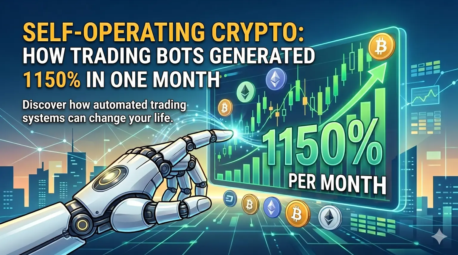 Article cover: Crypto That Works on Its Own: How Trading Bots Earned $1,150 in a Month