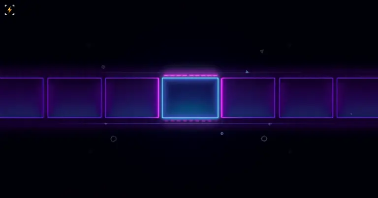 A film strip with one frame glowing brightly while the rest stay dim, symbolizing an AI selectively picking relevant video frames