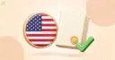 A US flag badge beside a sealed stack of legislative pages with a green check mark