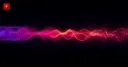 Abstract illustration of a film strip morphing into sound waves and particles — cover for FLUX 3 Video news