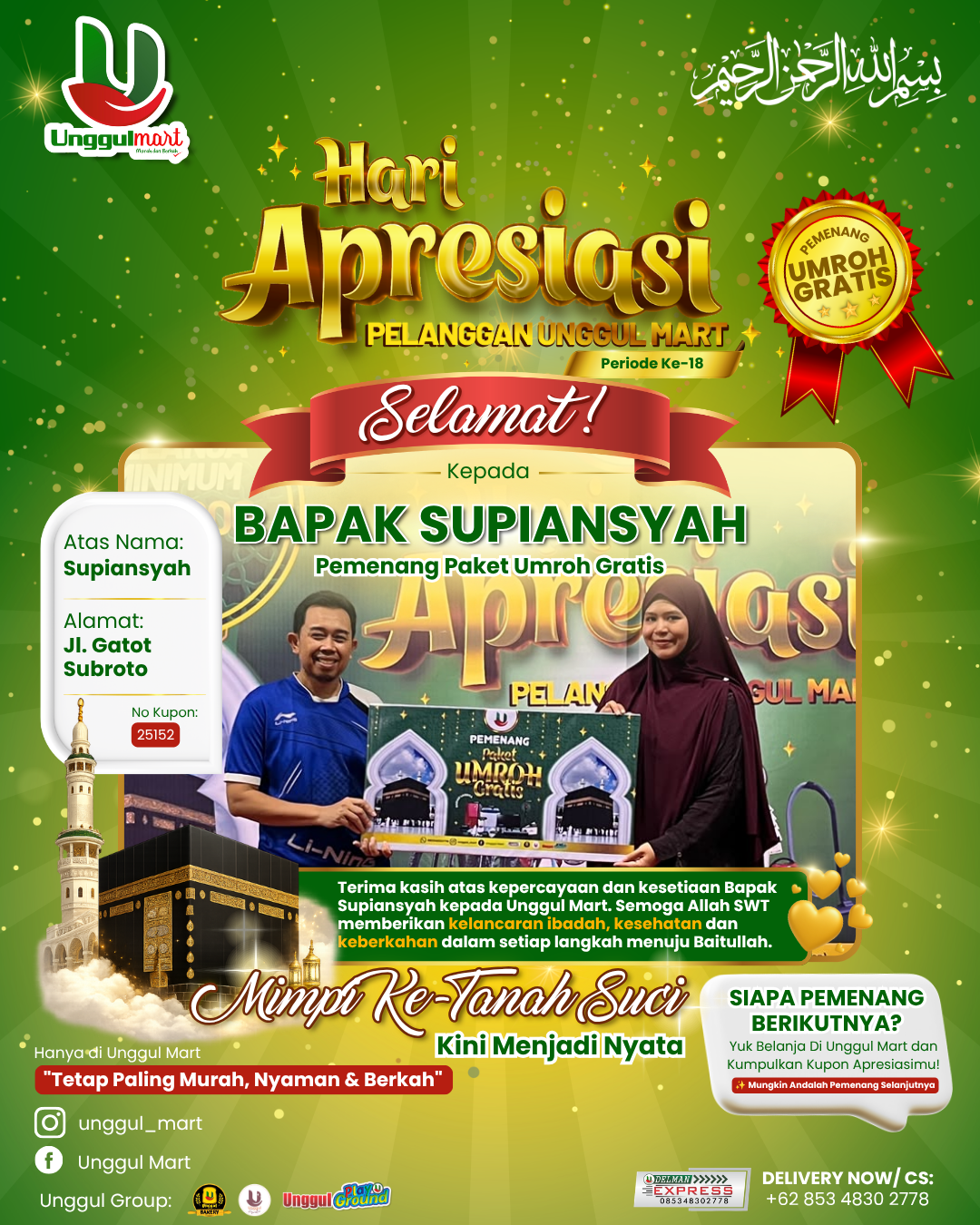 Pemenang Umroh Gratis