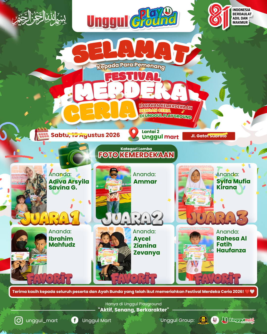 Pemenang Lomba Merdeka Ceria
