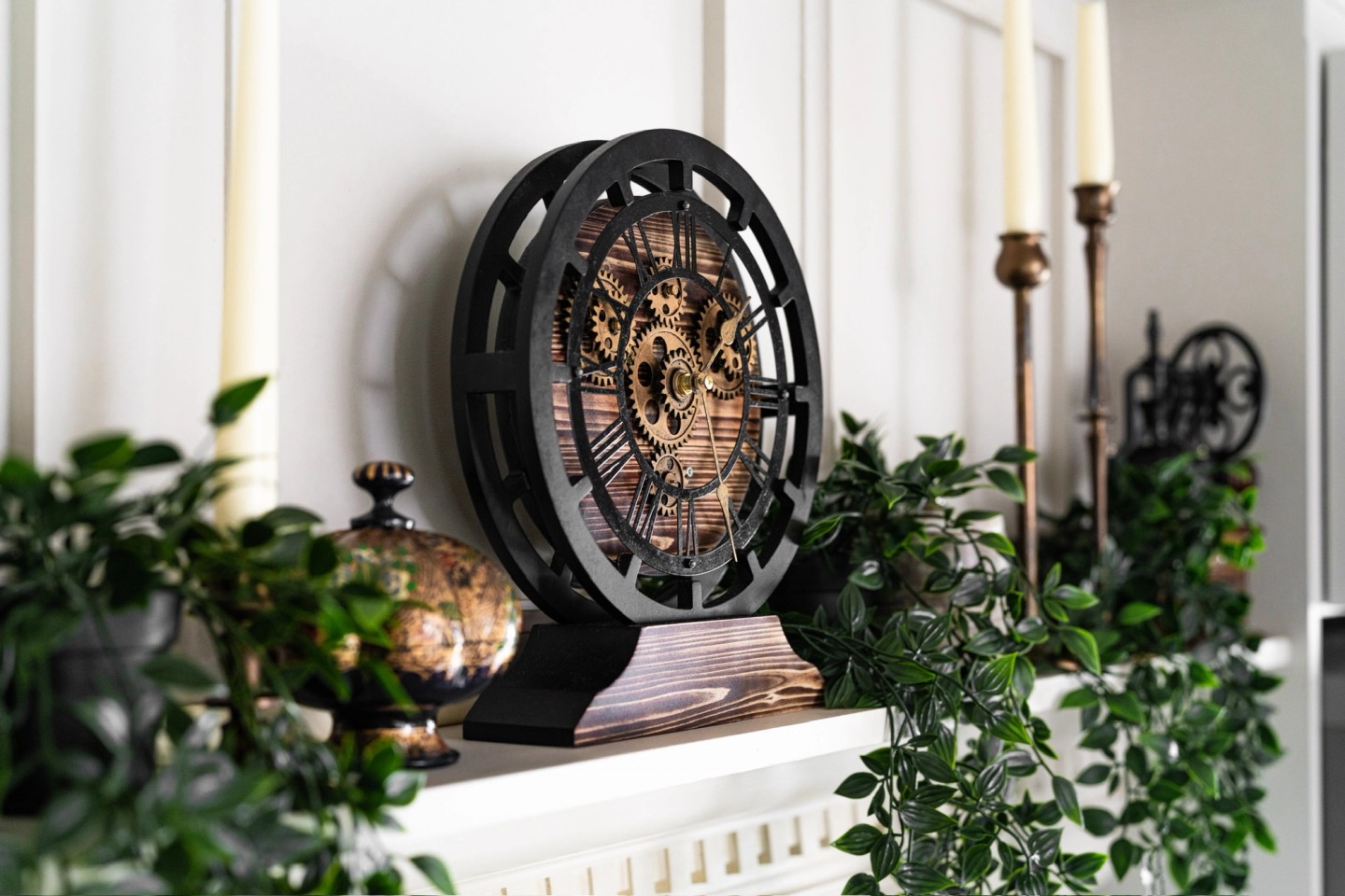 GOTH landscape, industrial clock and vines