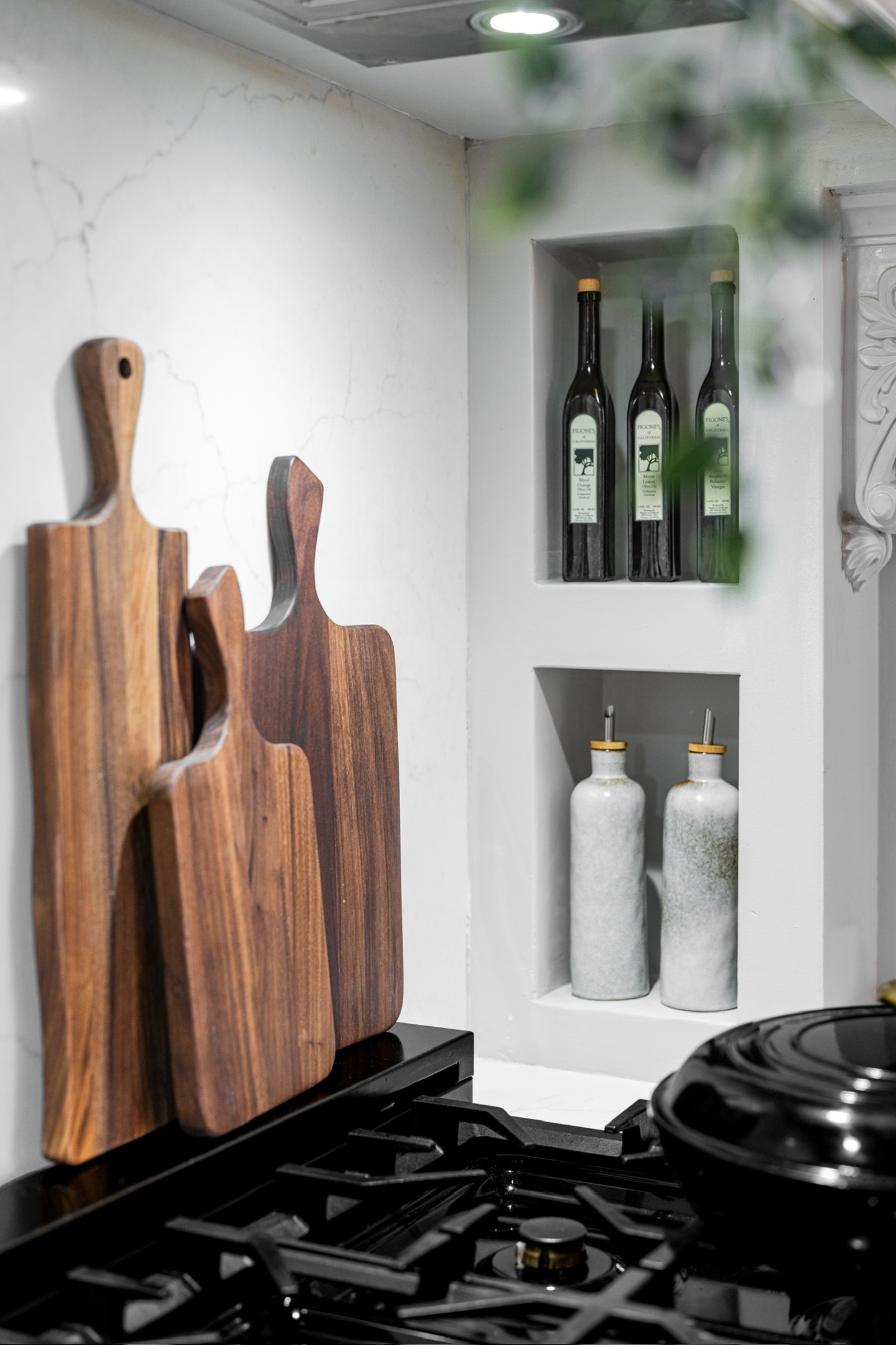 GOTH portrait, cutting boards on range