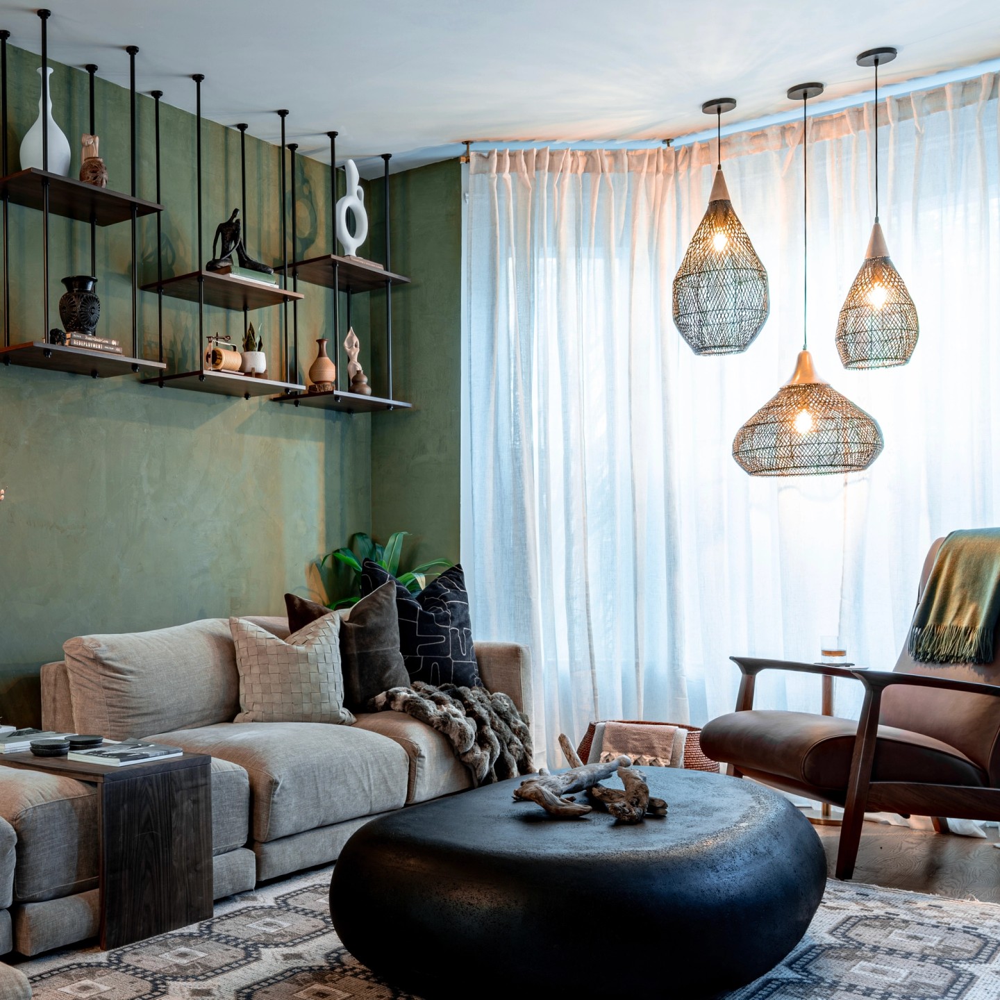 ORGANIC square shelves and lights