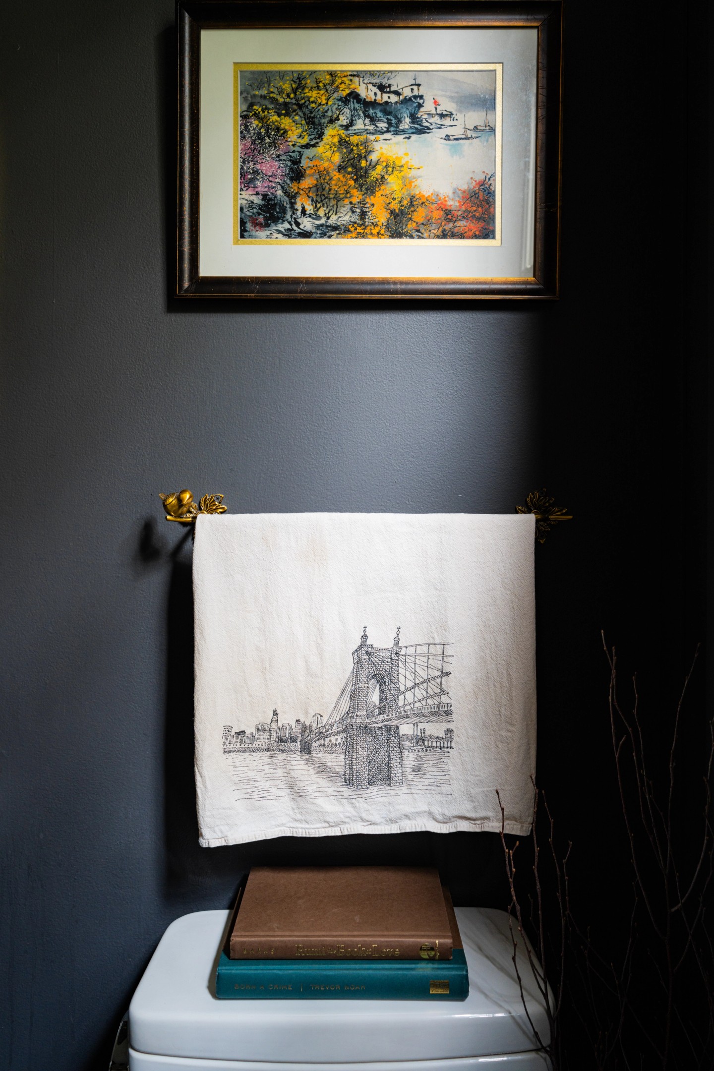 GINGKO portrait, towel and watercolor