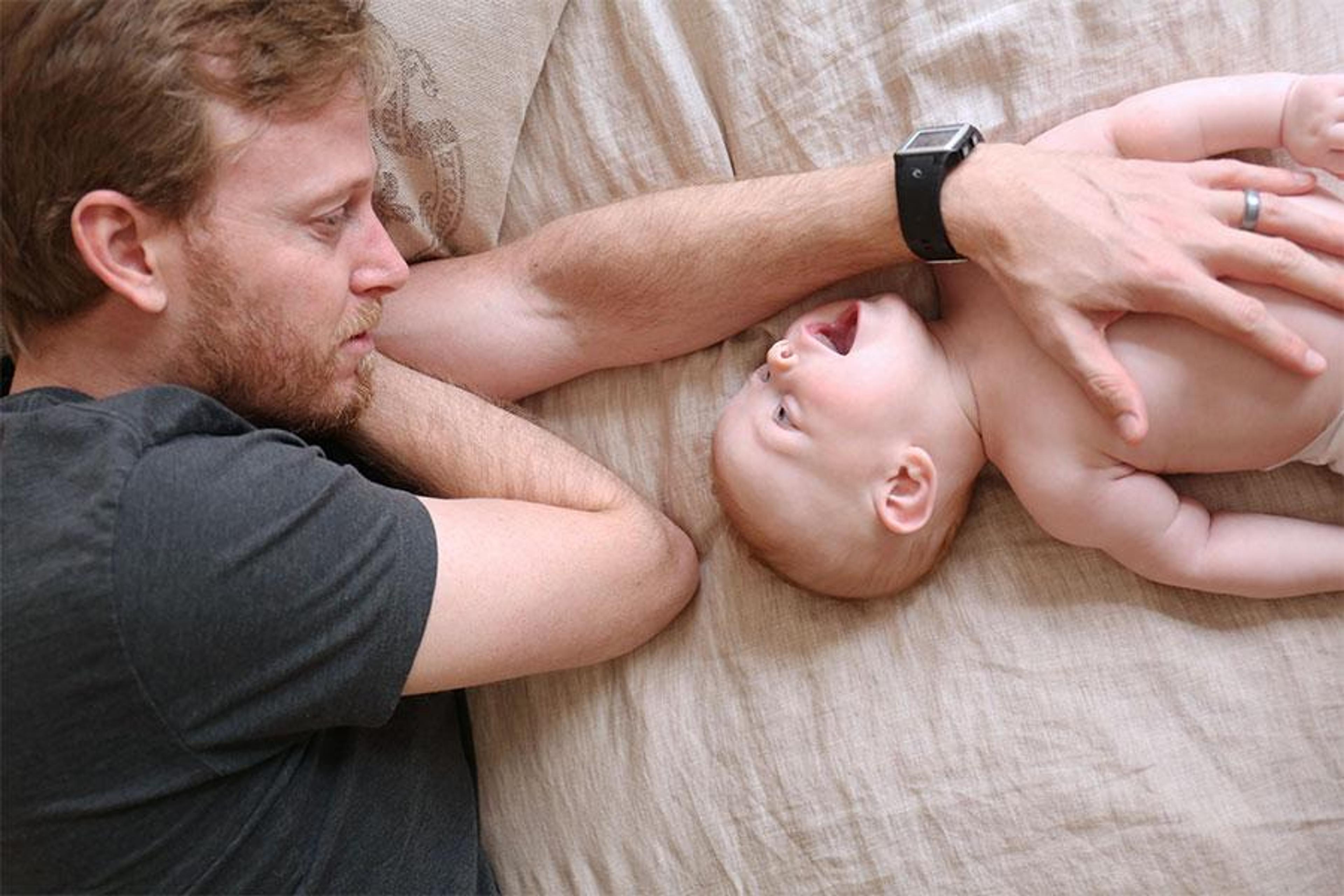 never leave a baby alone on a bed