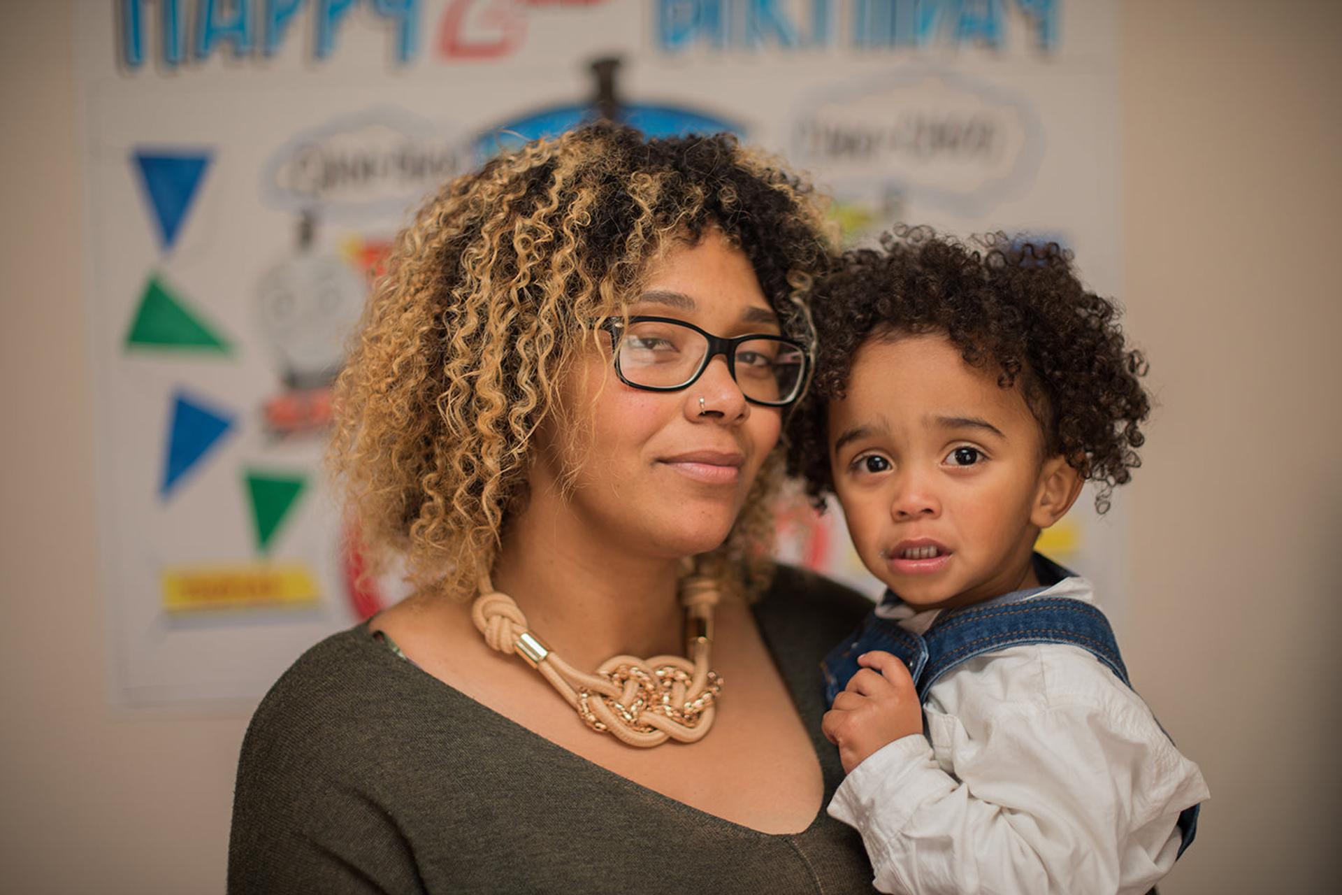 Black mother and child