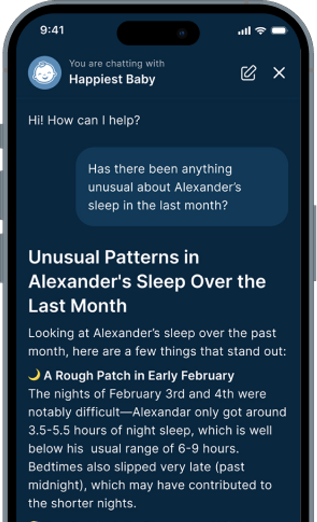 Chatbot in the Happiest Baby App