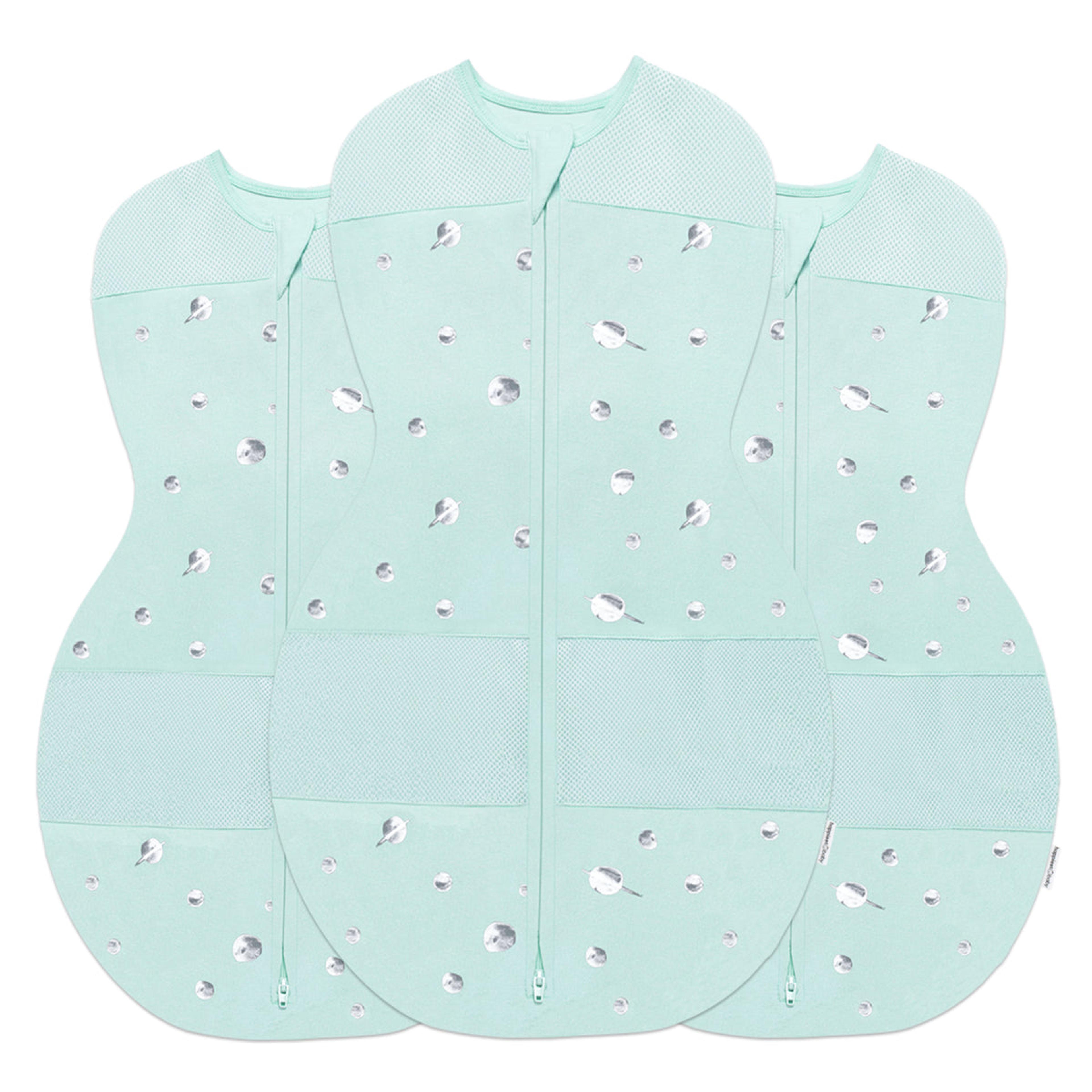 Pacchetto da 3 sacchi avvolgenti Sleepea® di colore teal pianeti