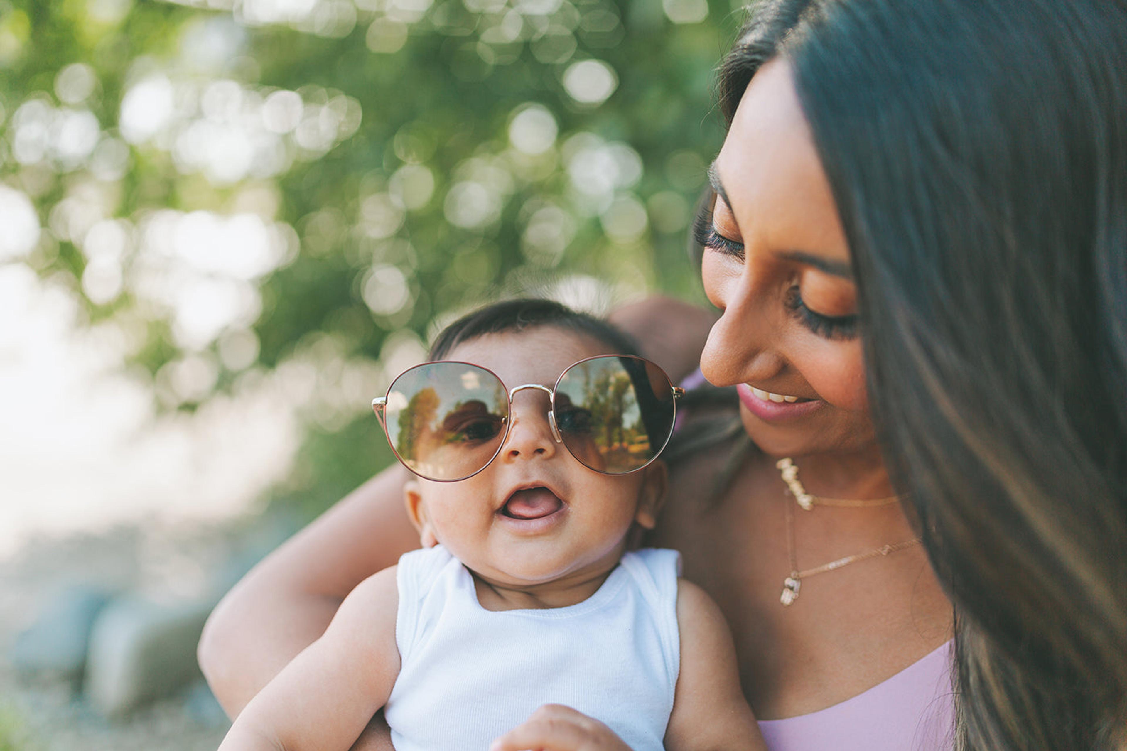 Indian baby names: Mom and baby wearing sunglasses
