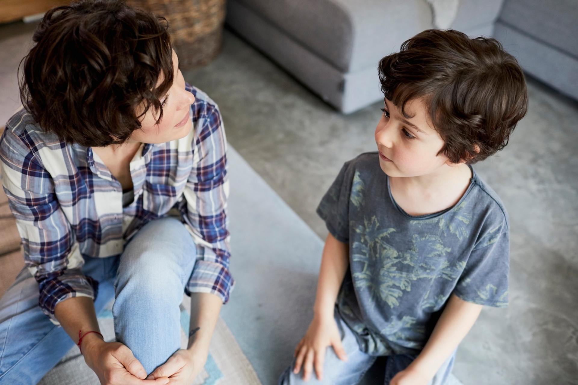 A mom has a conversation about body safety with her young son