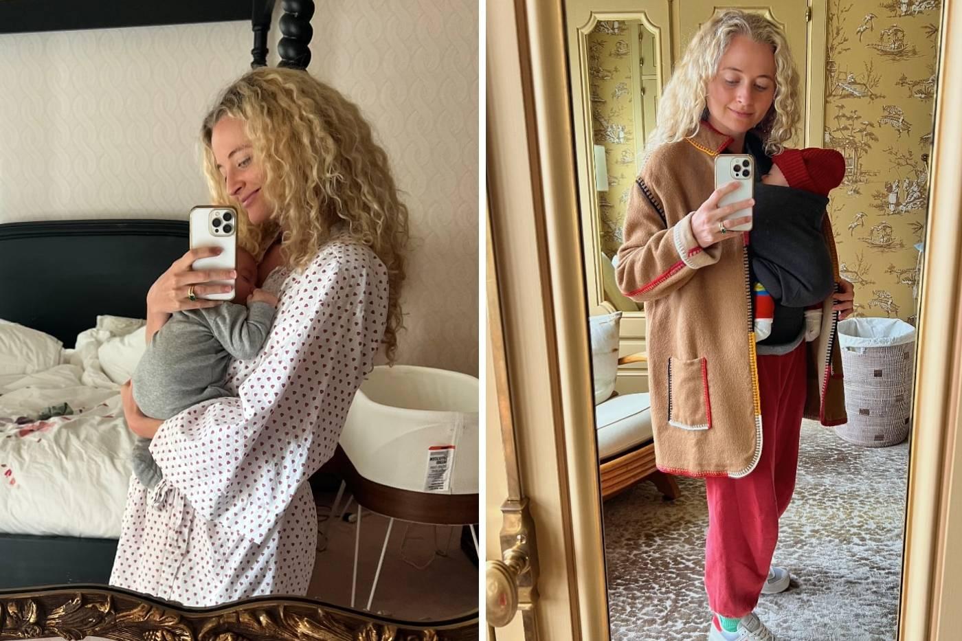 Harling Ross and baby with SNOO