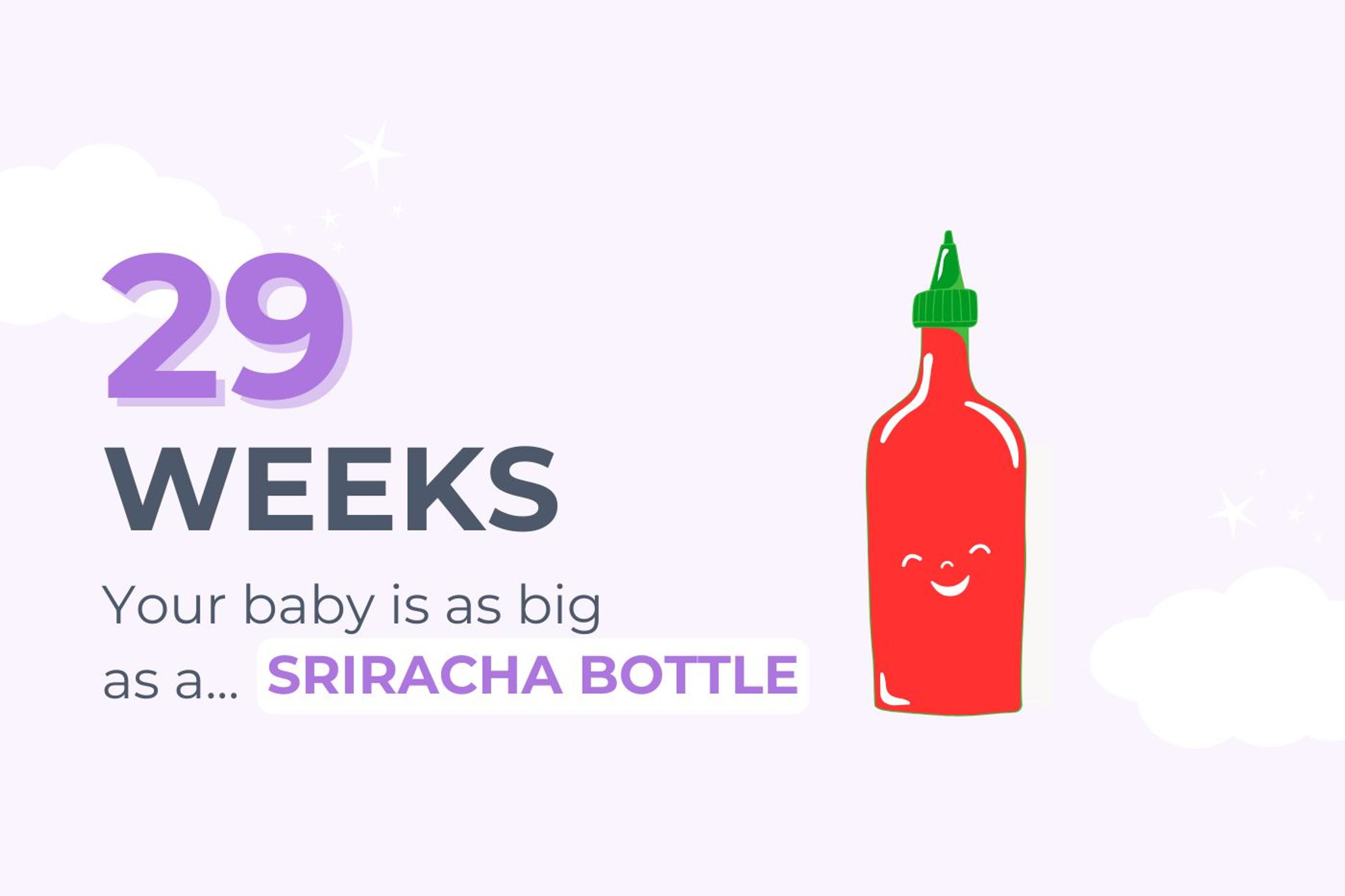 29 Weeks Pregnant: Your baby is as big as a sriracha bottle