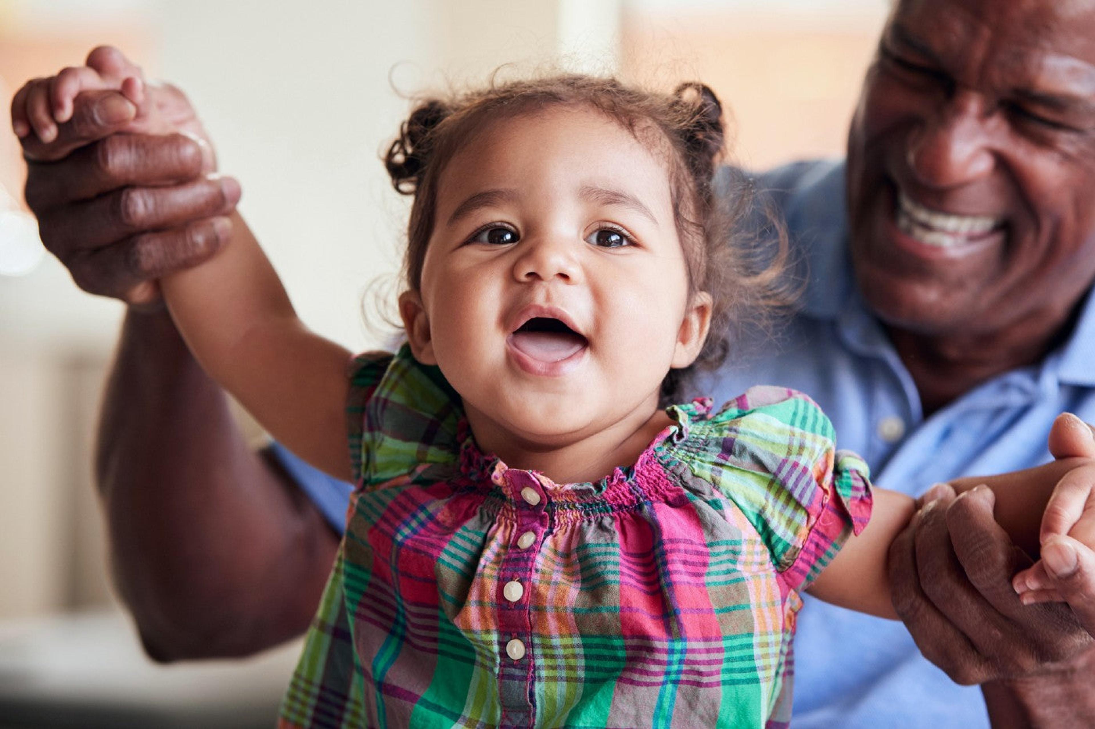 13 month old baby girl with her father