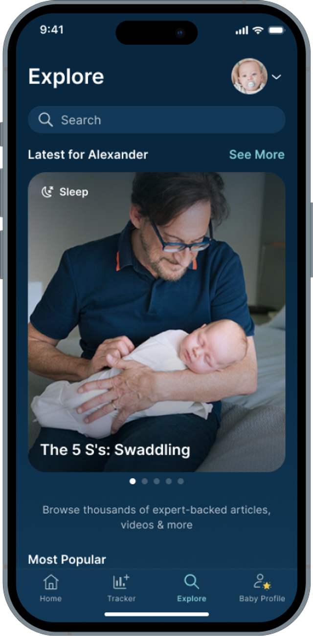 Happiest Baby App Explore screen